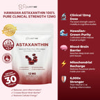 Astaxanthin 12mg Antioxidants Supplement – Natural Microalgae Source – Lipid-Based Softgel for Enhanced Absorption – Cognitive, Vision & Joint Support – 30 Softgels (Pack of 1)