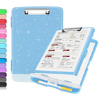 Buy now Sooez Clipboard with Storage, Clip Board 8.5 x 11 with Pen Holder, Plastic Organization Case Box for Letter Legal A4 Size Paper, Low Profile Clip, Nurses Teachers Must Haves, School & Office Supplies at indiglob india
