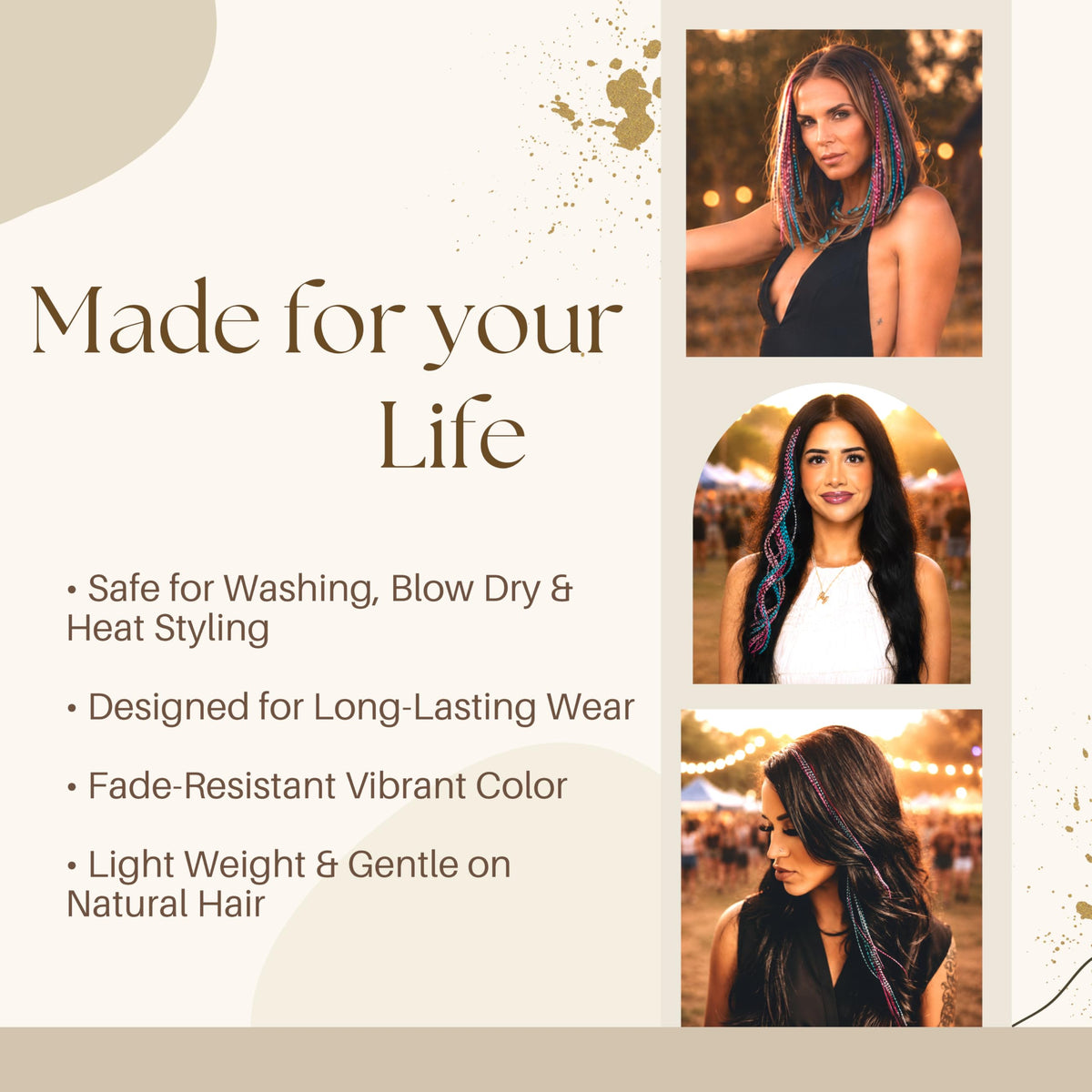 Shop our 21 natural color hair extensions, available in 9”-14”. Order online for vibrant, fade-resistant styles!
