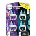 Febreze Odor-Fighting Plug in Air Freshener, Scented Oil Refill, Unstoppables Fresh and Downy Calm Scents, 4 Refills