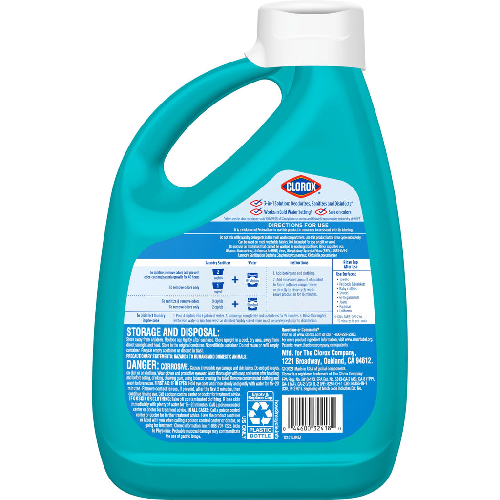 Buy now CLOROX Laundry Sanitizer, 0% Bleach, Color Safe, Clean Linen, Fresh, 80 Fl oz, Pack of 2 (Pack May Vary) at indiglob india
