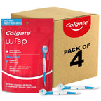 Buy now Colgate Max Fresh Wisp Disposable Mini Travel Toothbrushes, Peppermint, 24 Count (Pack of 4) at indiglob india