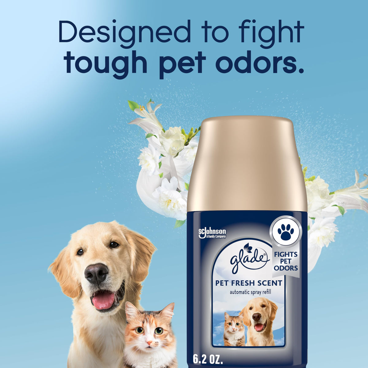 Glade Automatic Spray Refill, Pet Fresh Scent, Scented Air Freshener for Home and Bathroom, 6.2 Oz, 3 Count