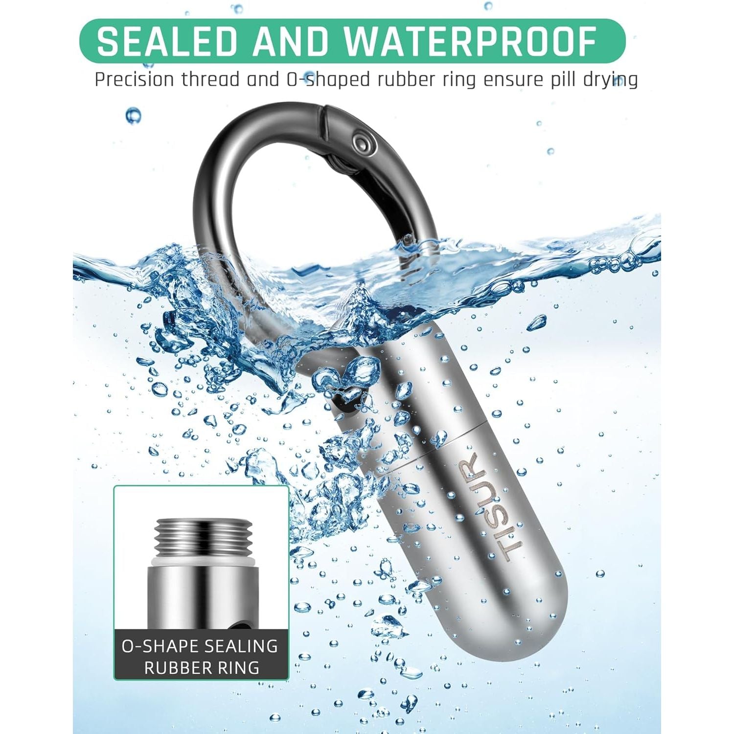 Buy now TISUR Micro Keychain Pill Holder, Titanium Pill Case Waterproof Pill Container, Portable Tiny Pill Organizer for Travel Purse Pocket at indiglob india