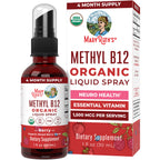 MARYRUTH'S Organic Methyl B12 Spray, 1,500 mcg B12 Per Serving, 1 Fl Oz | Energy Metabolism Support, Gluten Free, Vegan, Non-GMO