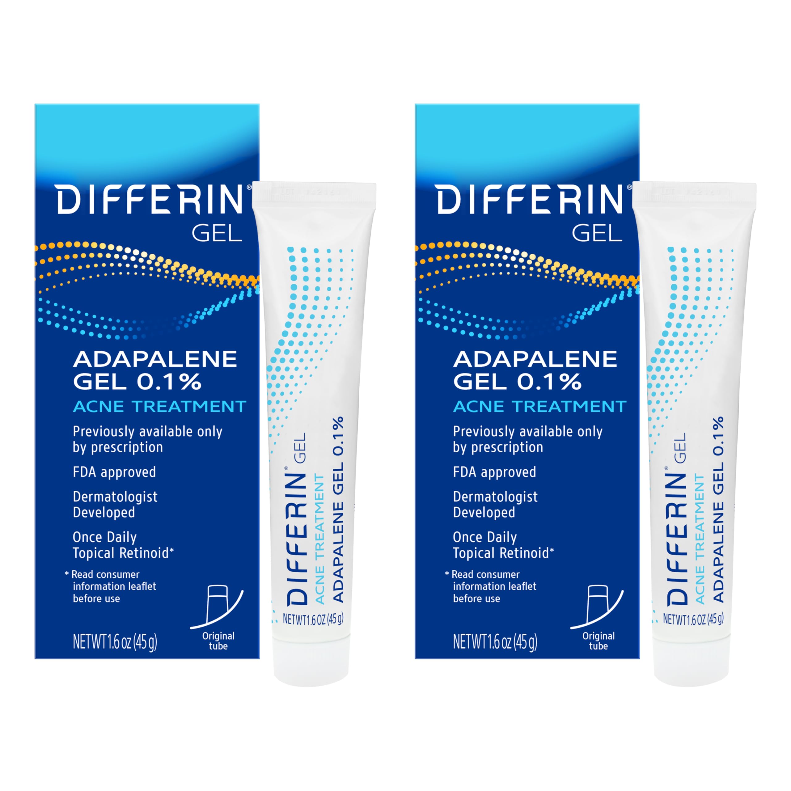 Buy now Differin Acne Treatment Gel, 30 Day Supply, Retinoid Treatment for Face with 0.1% Adapalene, Gentle Skin Care for Acne Prone Sensitive Skin, 15g Tube (Packaging May Vary) at indiglob india