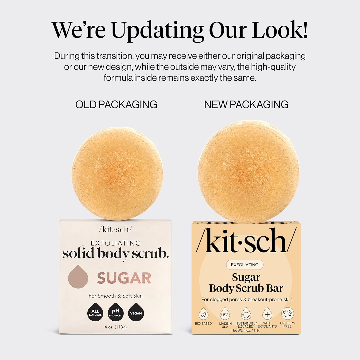 Buy now Kitsch Exfoliating Sugar Scrub for Body â€“ All Natural Body Scrub Bar Soap for Smooth, Hydrated & Glowing Skin - Vegan Soap Bar Exfoliator for Men and Women - Made in the USA - 4 oz at indiglob india