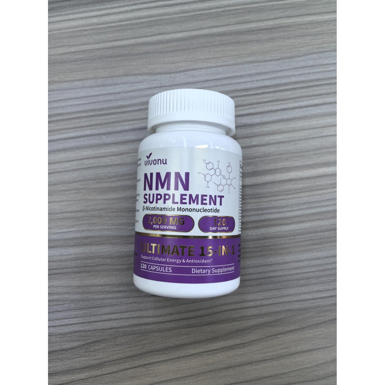 15-in-1 Liposomal NMN Supplement, 2000mg per* Serving*, 120 Day Supply, 99% Pure, NAD+ NMNH Alternative with Nicotinamide Mononucleotide, Resveratrol, TMG, CoQ10, Quercetin & Glutathione, 120 Capsules