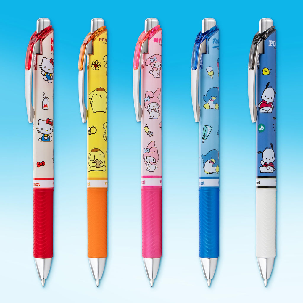 Pentel EnerGel RTX Liquid Gel Pen, Hello Kitty® and Friends, Limited Edition, Mix 2, 0.7mm, Med Line, Assorted Ink, 5-Pk (BL77HKPF5M1)
