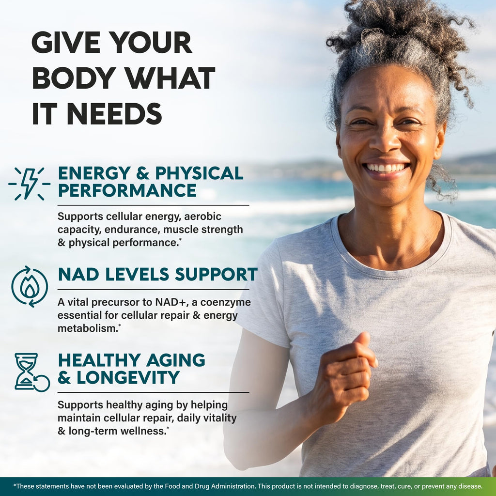 NMN Supplement - NMN w/ Resveratrol, TMG & Lycopene 1000mg - 60 Caps