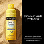Neutrogena Beach Defense Sunscreen Spray, SPF 70, 6.5 oz | Face & Body, Broad Spectrum for UVA/UVB Protection, Lightweight Sunscreen, Water-Resistant up to 80 Minutes, Beach-Strength