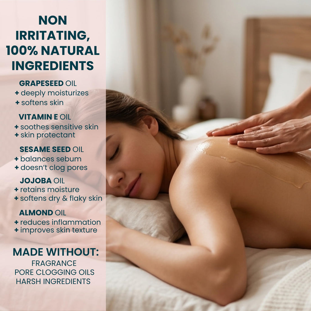 Intimate Massage Oil Safe for Genitals - Date Night Oil for Couples, 4oz
