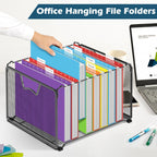 V-Opitos 6 Pack 1 Inch Expansion Hanging File Folders, Letter Size Hanging Folders with 1/5-Cut Adjustable Tab, Extra Capacity Hanging File Folders, Ideal School Classroom, Office Supplies