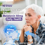 Melatonin Gummies 60mg 30mg for 50+Adults, High Dose, Extra Strength, 120Ct | With Magnesium Glycinate, Vitamin B6, Ashwagandha & MSM, Non-Habit Forming, Sugar Free, Vegan, Blueberry Flavor