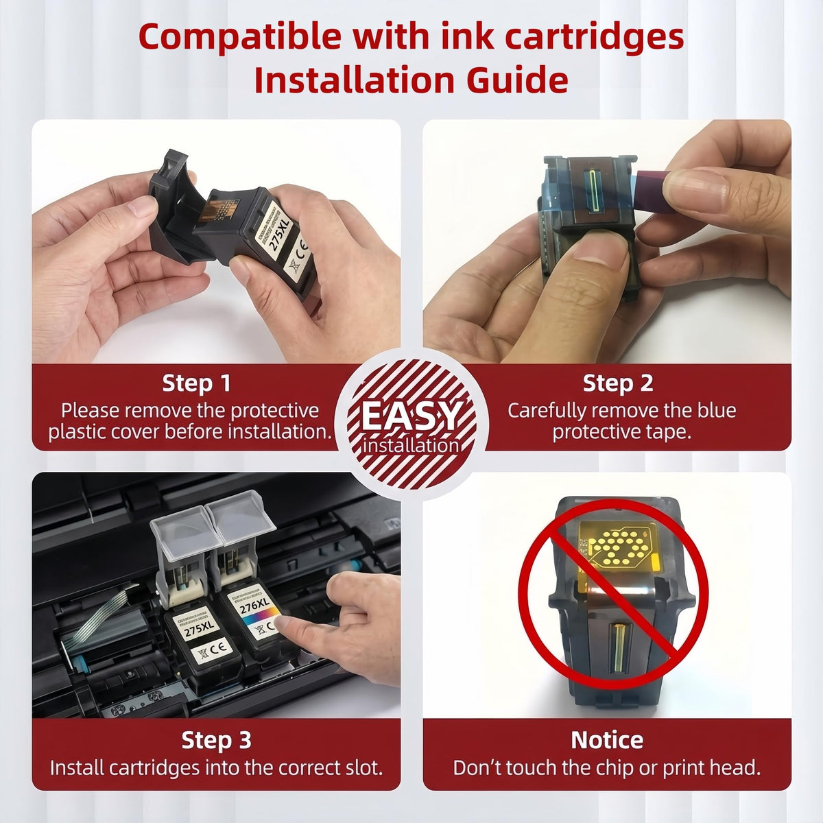 275XL 276XL Ink Cartridges Combo Pack for Canon PG-275XL CL-276XL, High Yield Black & Color Ink for PIXMA TR4700 TR4720 TR4722 TR4723 TR4725 TS3500 TS3520 TS3522 TS3700 TS3720 TS3722