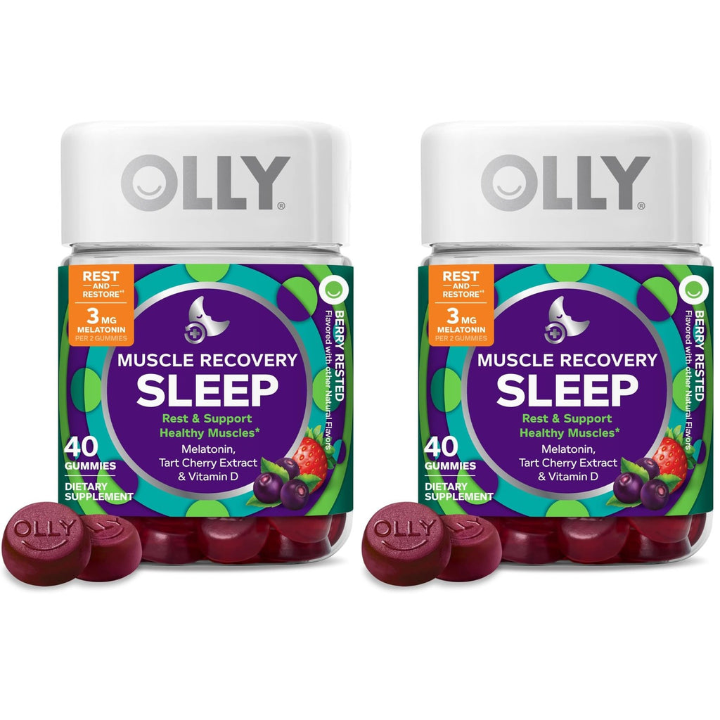 OLLY Muscle Recovery Sleep Gummy Supplement, Tart Cherry - 40 Count