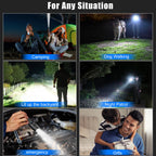 Buy now Goreit Super Bright LED Flashlight - 30W Output for 20000 Lumens & 3937ft Beam, USB-C Rechargeable with 12H Runtime, IP67 Waterproof Powerful Handheld Linternas for Home, Camping, Hiking, Emergency at indiglob india