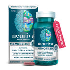 NEURIVA Memory 3D Brain Supplement - Nootropic Capsules for Memory, Focus & Cognitive Function - Short Term, Long Term, & Working Memory Support - 50 Count (Pack of 2)