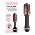 L'ANGE HAIR Le Volume 2-in-1 Titanium Blow Dryer Brush | Frizz Control Blowout Hair Dryer Brush for Drying and Styling | Volumizing Hot Air Styler for All Hairstyles | Oval Barrel | Blush - 75mm