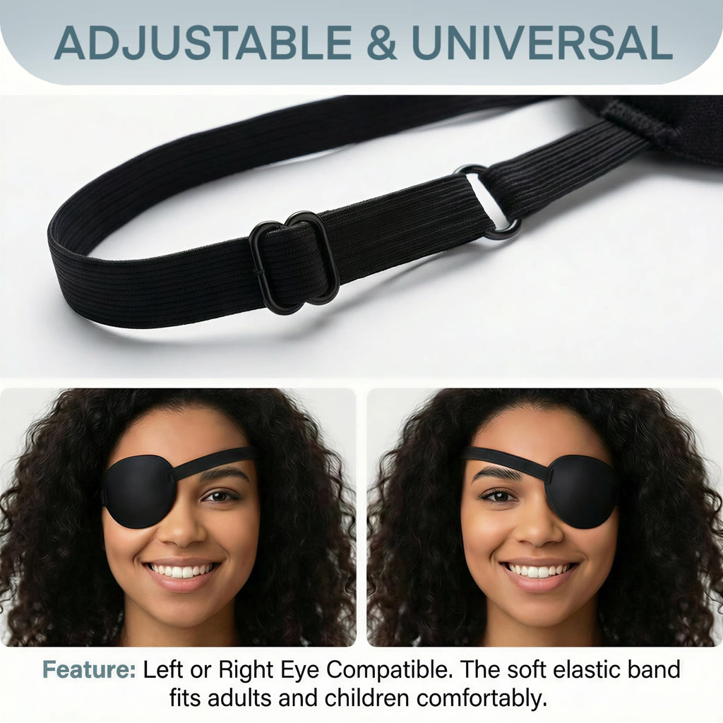 2 Pack Adjustable Medical Eye Patch, Reusable Amblyopia Eye Cover for Both Eyes