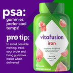 Vitafusion Iron Gummy Vitamin Supplement,Supports Red Blood Cell Production*,Guava Hibiscus Flavor,30 Servings,60 Count (Pack of 2)