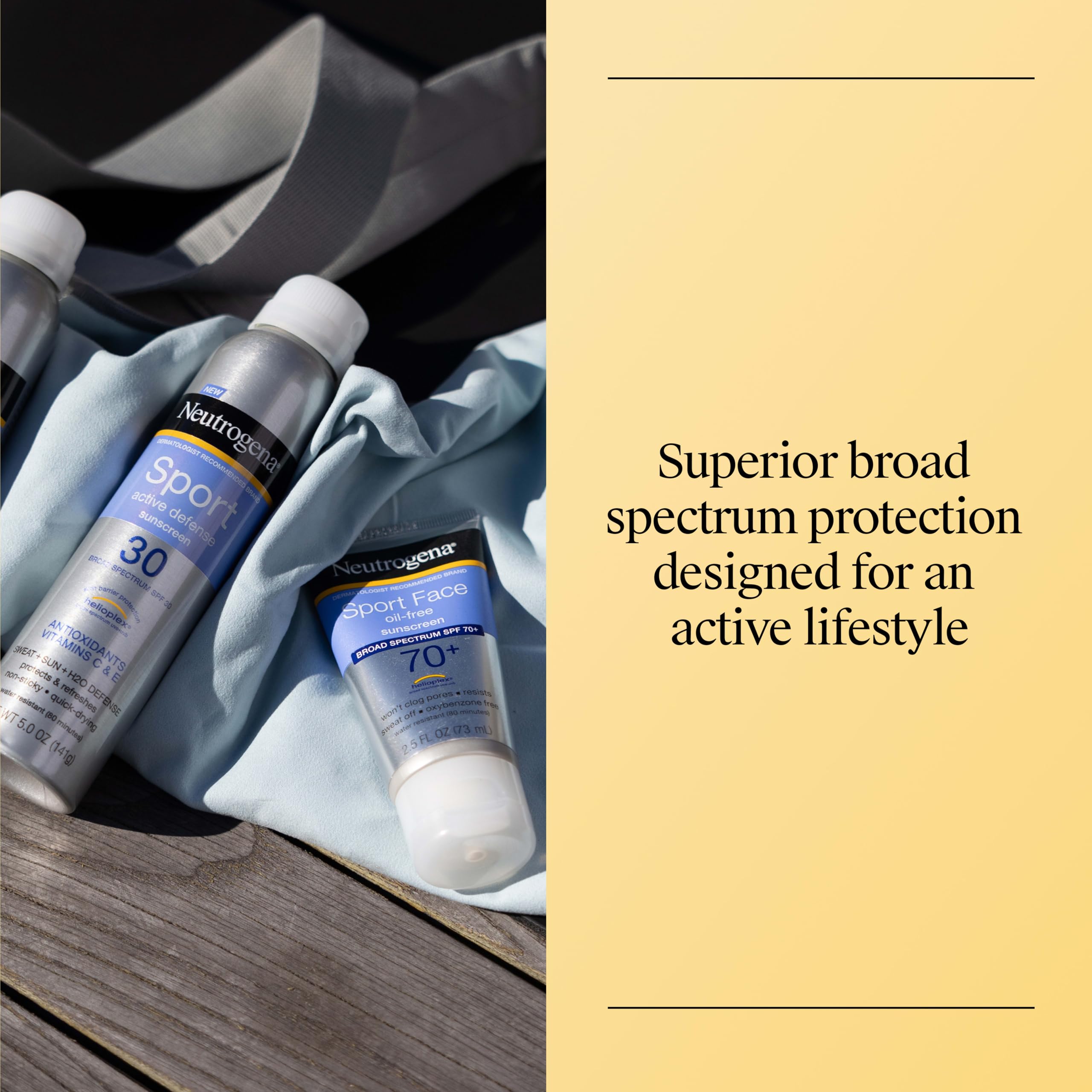 Neutrogena Sport Face Sunscreen Lotion SPF 70+, 2.5 fl. oz | Sweat- and Water-Resistant, Broad Spectrum UVA/UVB Protection, Oxybenzone-Free, Good for Active Lifestyles
