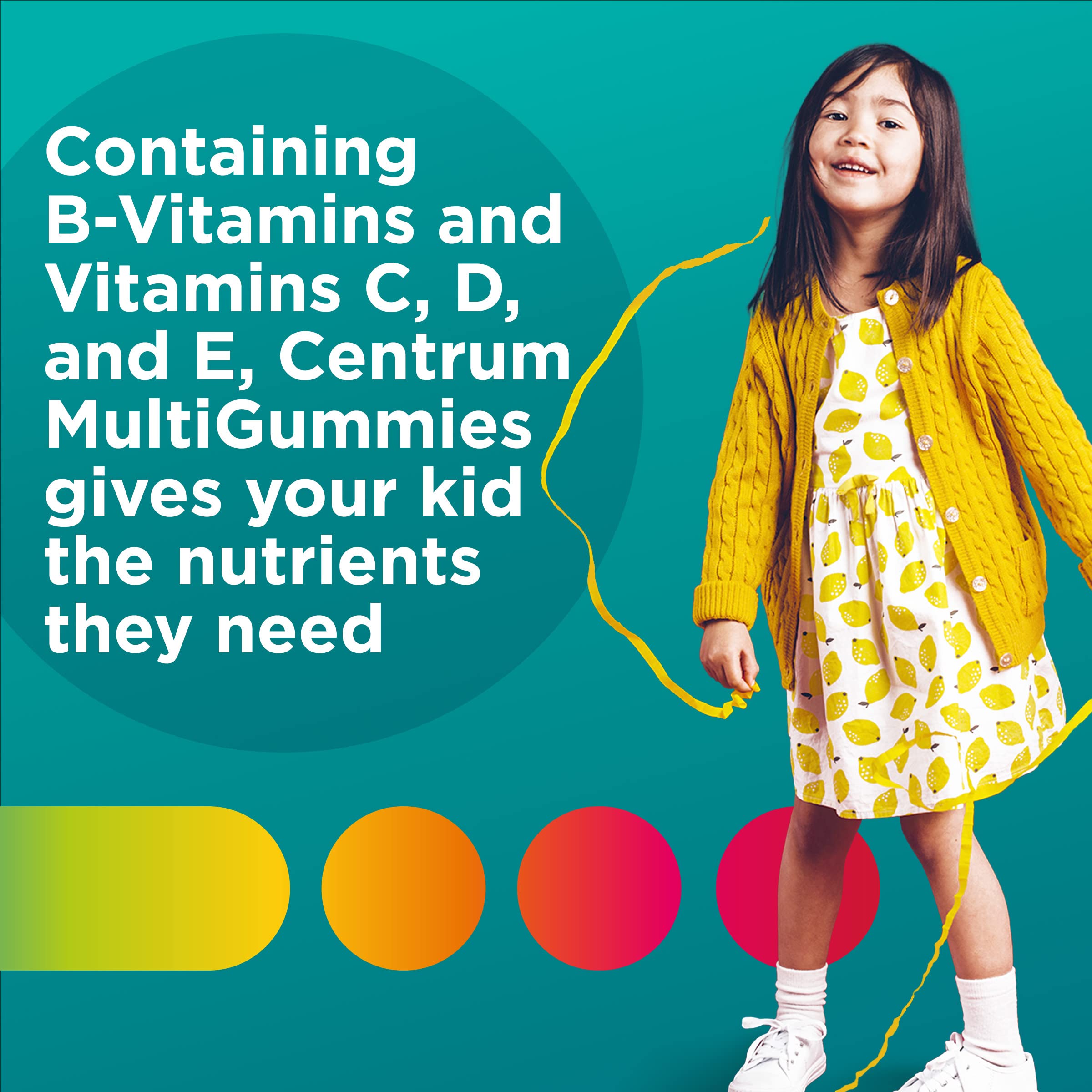 Centrum Kids Multivitamin Gummies, Tropical Punch Flavor, 150 Tablets | Contains B Vitamins, Vitamin C, Vitamin D, and Vitamin E, Supports Immunity, Energy, Growth and Development