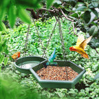 Hanging Bird Bath，2 in 1 XL Hanging Bird Feeder & Birds Bath for Outside