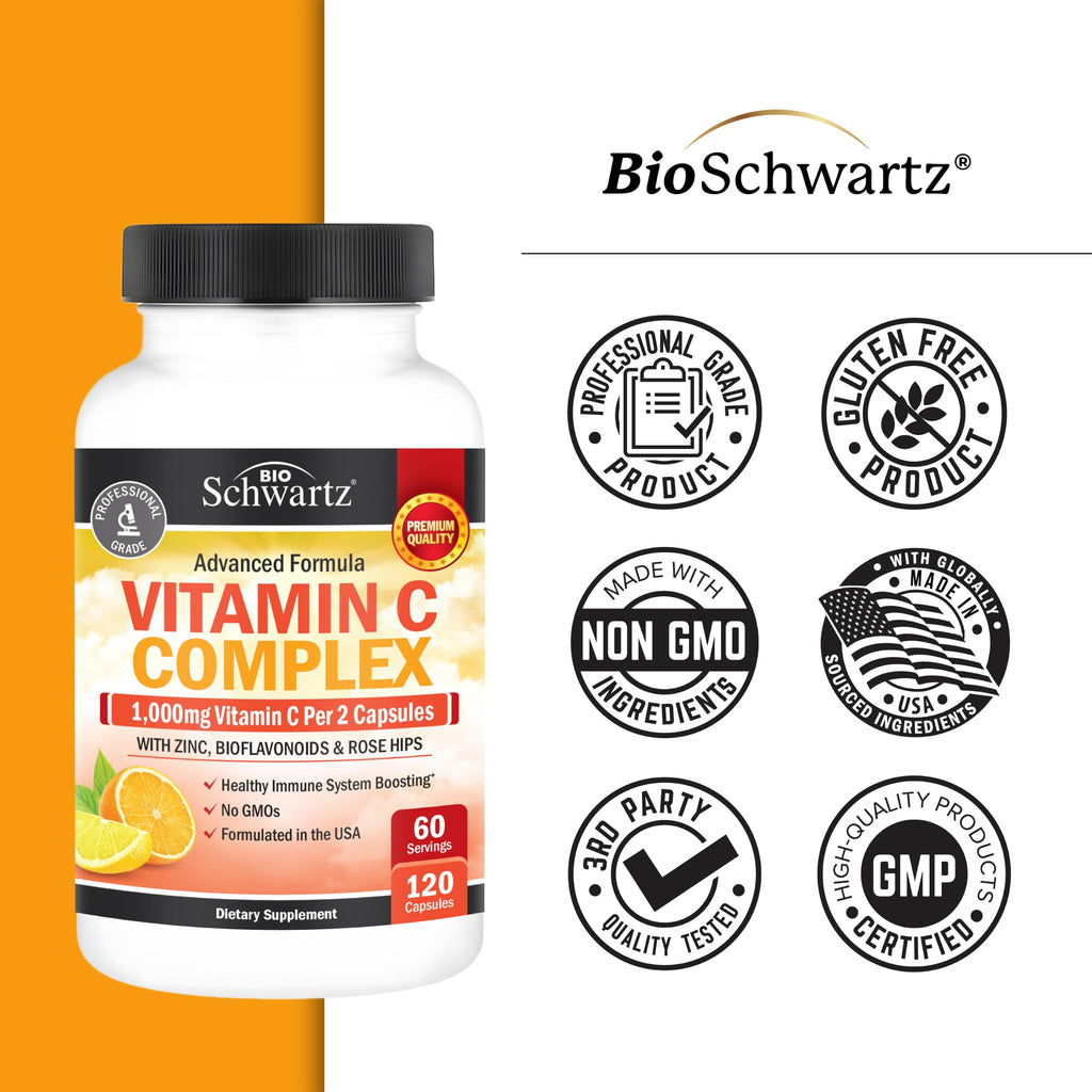BioSchwartz Vitamin C Complex Supplement - Vitamin C 1000mg Capsules