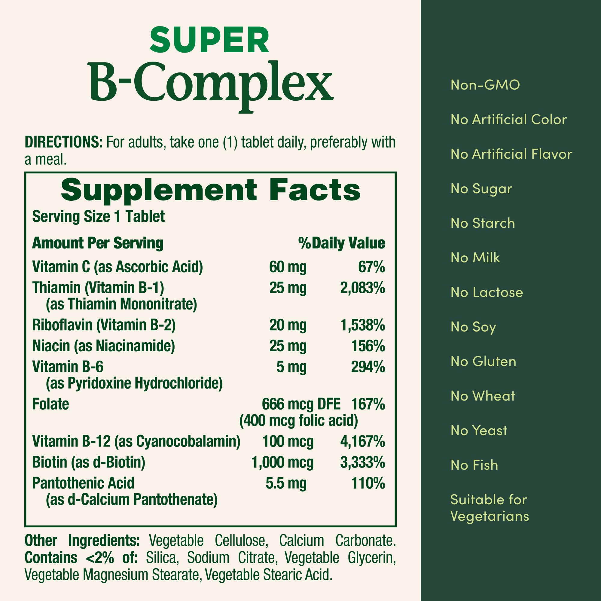 Nature's Bounty Super B Complex Vitamins with Vitamin C & Folic Acid