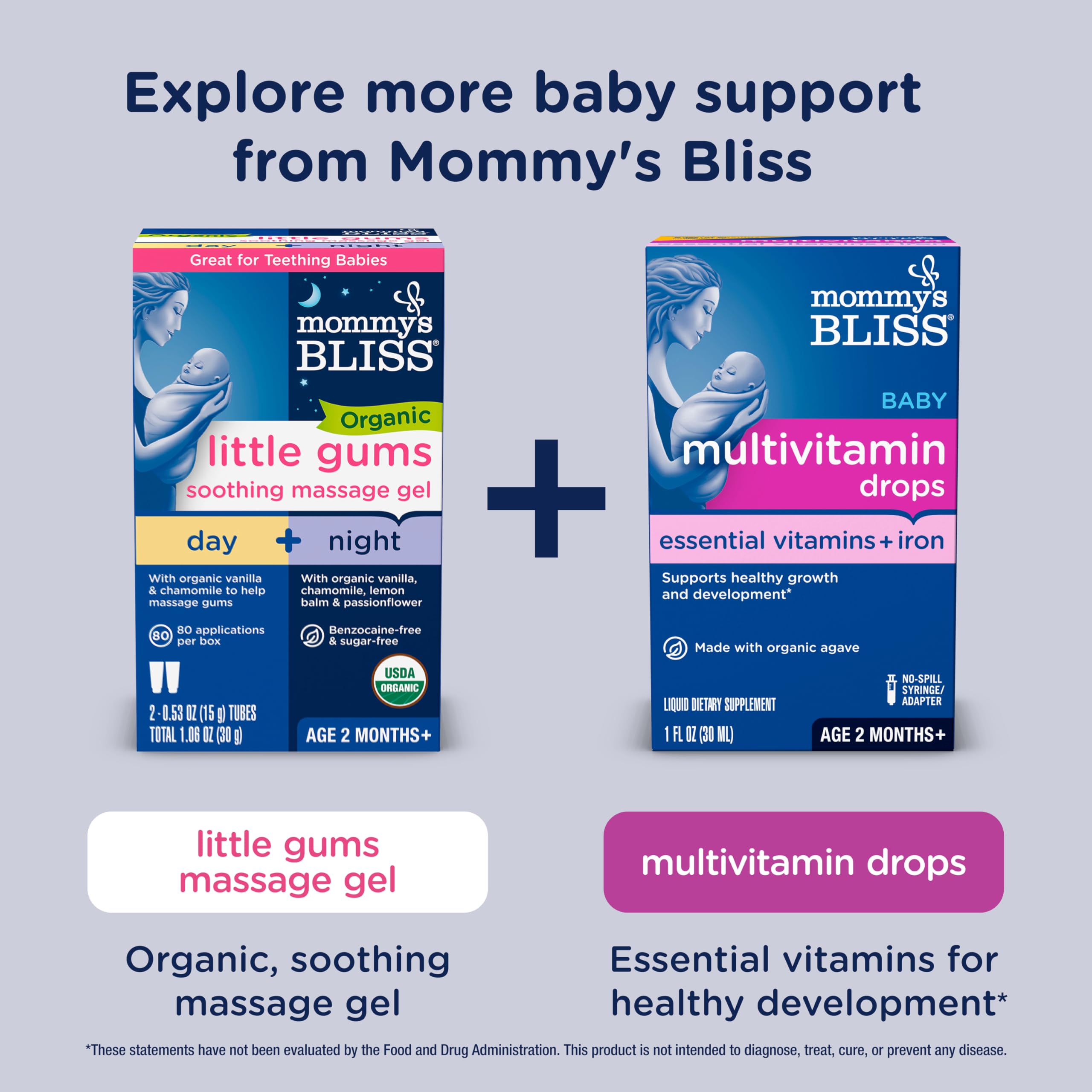 Mommy's Bliss Organic Baby Bedtime Drops + Overnight Immunity Support*, Promotes Restful Night, Melatonin Free, Age 4 Month+, 2 Fl Oz
