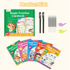 Large Magic Grooved Writing Practice Books for Kids 3-8 Learn to Write
