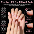 Luckyfairy Extra Short Square Fake Nails, Soft Gel Pre-Shaped Acrylic XS Short Square Nail Tips, Half Matte Full Cover Clear Press on Flase Nail Tips for Nail Extension Home DIY 240pcs/12 Sizes