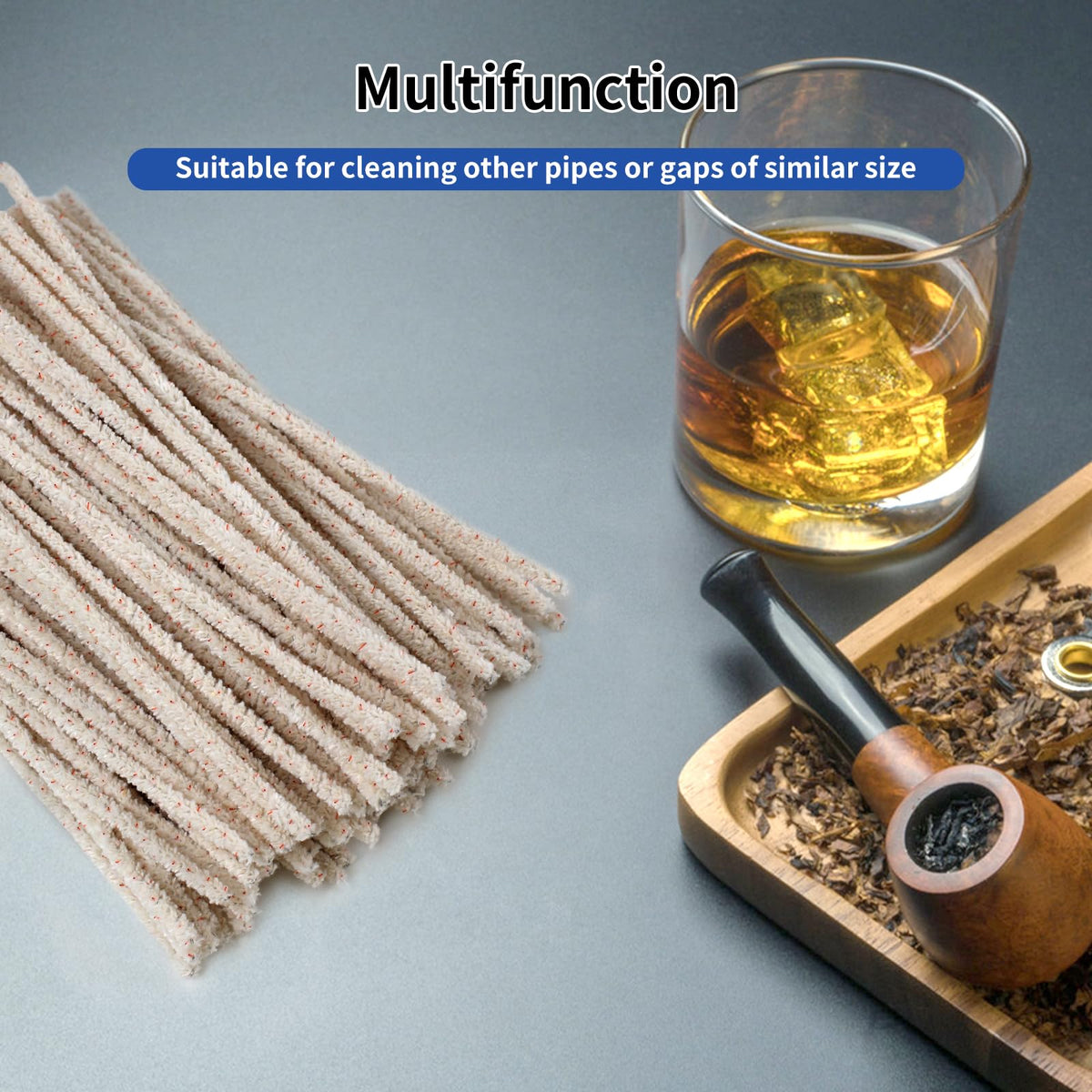 Phinus 300 Pack Pipe Cleaners Pipe, 6-Inch Pipe Cleaners Bulk, Cotton and Plastic Pipe Cleaner, Pipecleaners for Removing Tar & Resin, Pipe Cleaners for Plastic Metal Ceramic Wood Pipe, cream