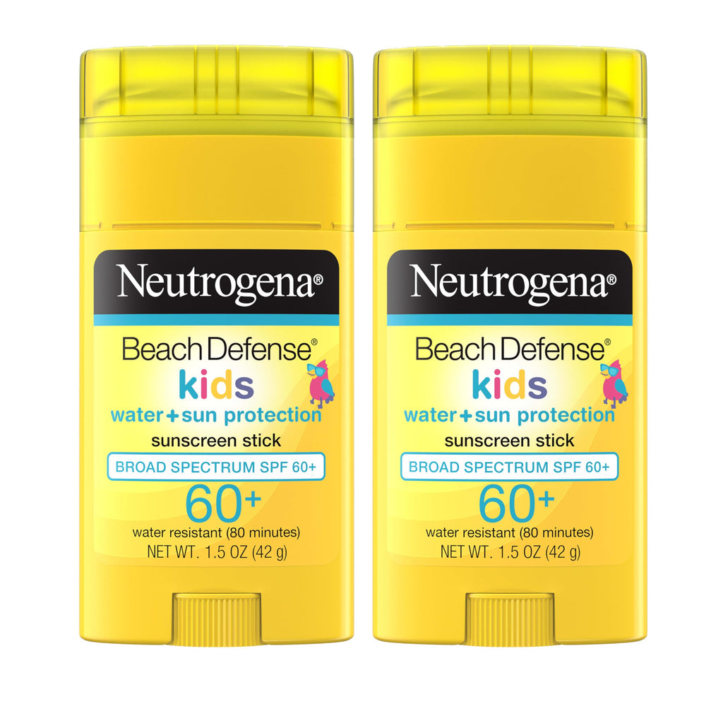 Neutrogena Beach Defense Kids Sunscreen Stick SPF 60+, 1.5 oz | Hawaii Reef Act 104 Compliant, Octinoxate & Oxybenzone Free, Face & Body, Travel Size
