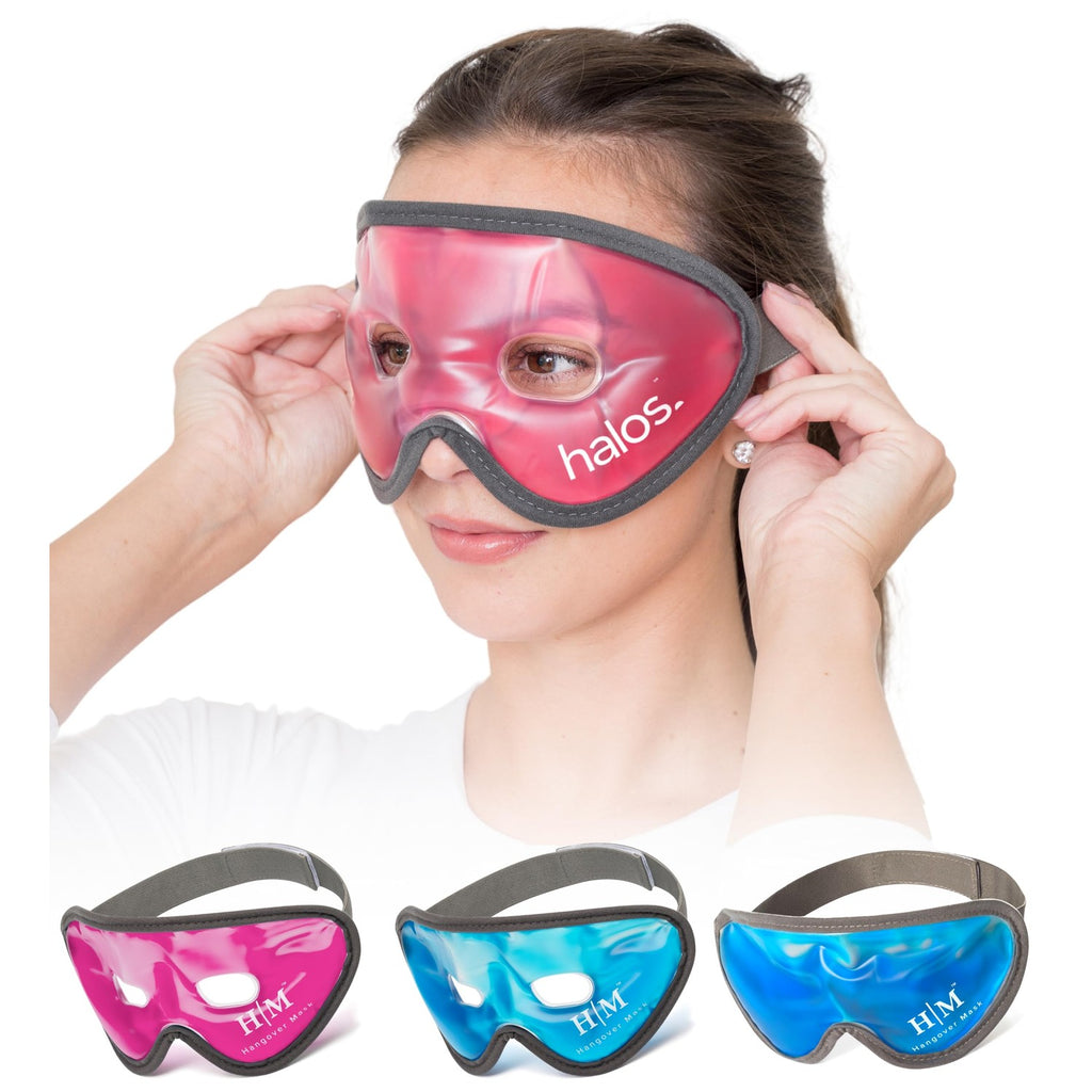 MyHalos Cooling Gel Eye Mask, Cold Ice Pack for Puffy Eyes & Dark Circles | Instant Relief for Puffy Eyes & Dark Circles, Reusable Gel Beads, Soothes Headaches & Sinus Pain, Flexible Fit, Freezer Safe