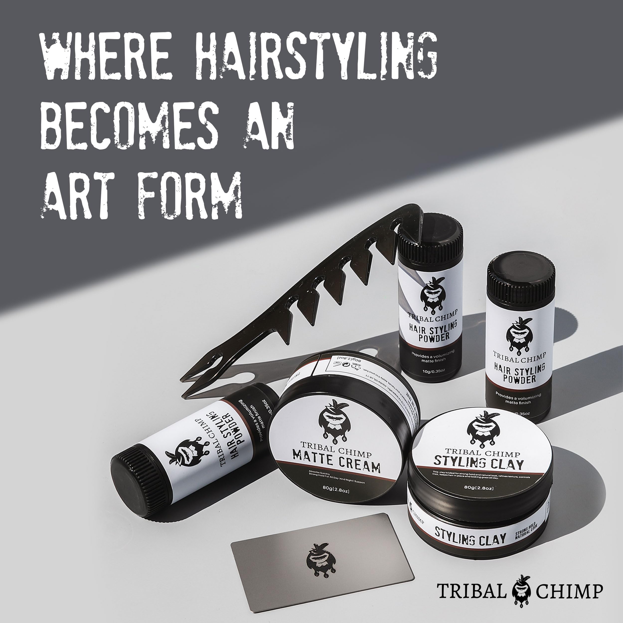 Tribal Chimp Hair Styling Powder for Men & Women – Hair Volumizer & Texture Powder for All Hair Types with Matte Finish – 24H Invisible Hold, Adds Volume & Texture, Non-Sticky and Smells Great – 10g