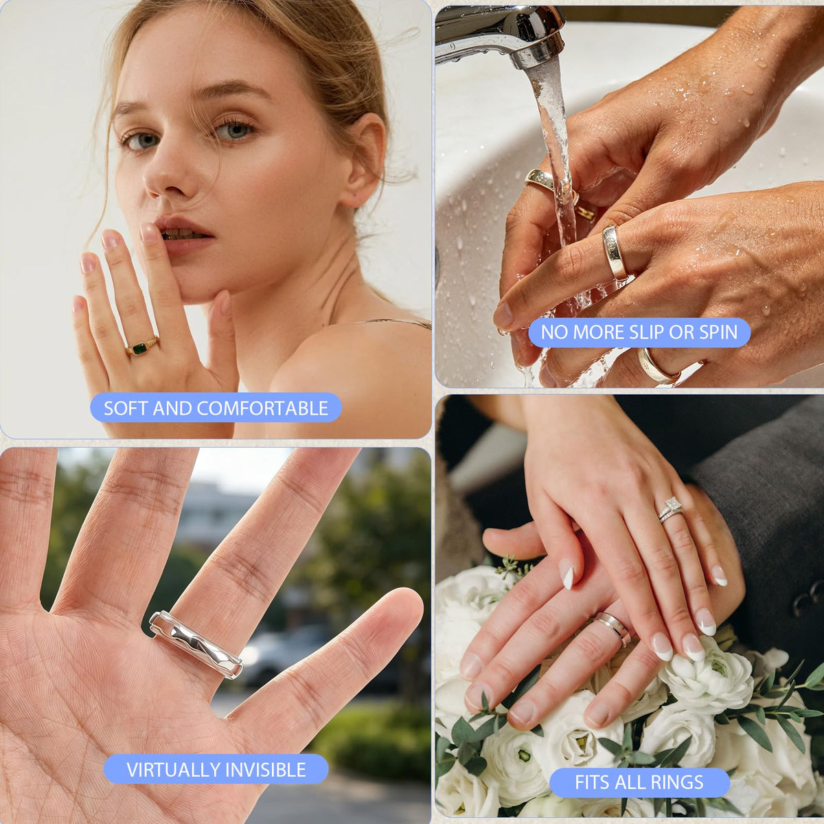 114Pcs 3-in-1 Ring Sizers for Loose Rings, Anti-Slip, Reduce 0.5-1 Size