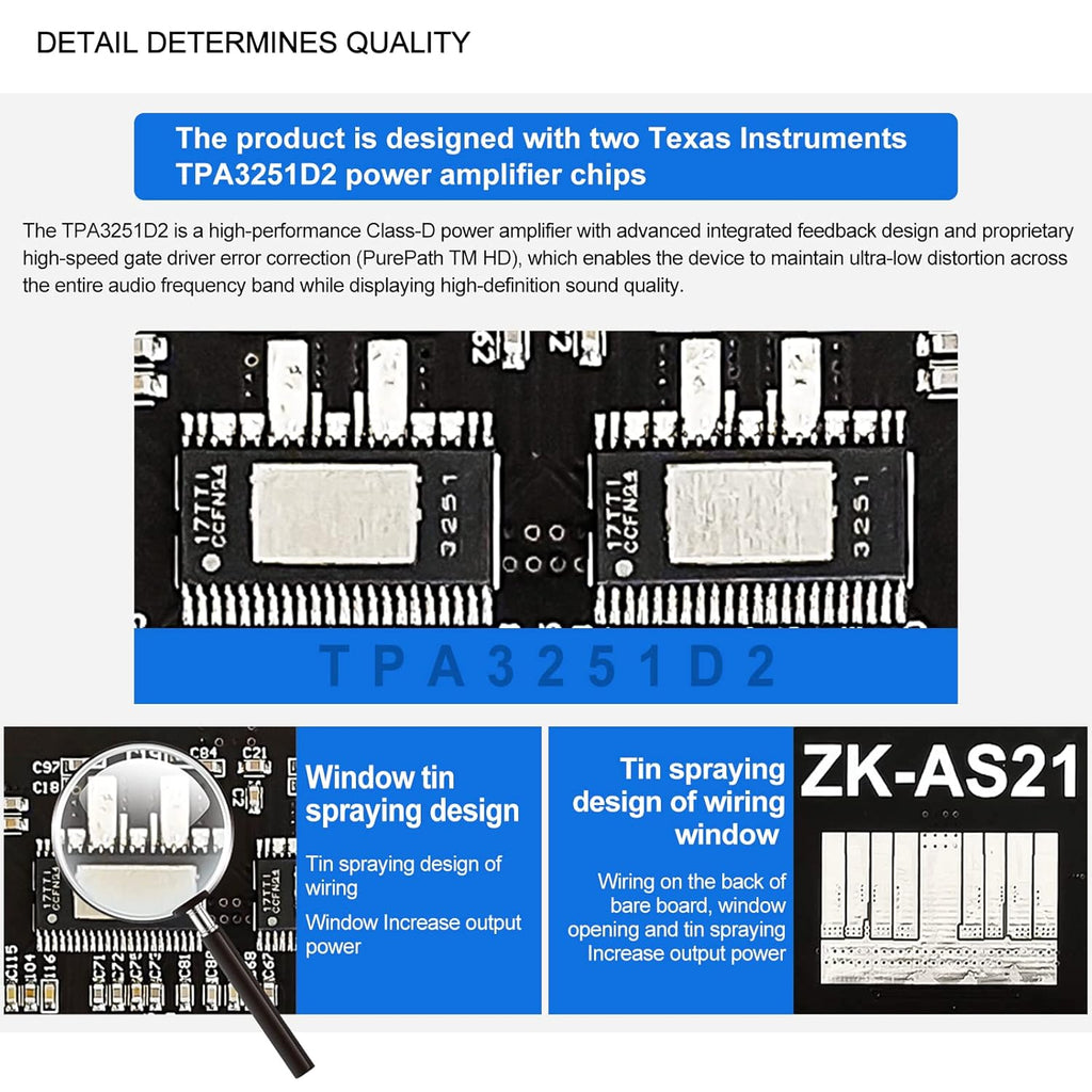 Buy now Bluetooth Power Amplifier Board Stereo - HiFi 2.1 Channel 2X220W+350W Bluetooth 5.1 16-32V Digital Power Audio Amplifier Module Subwoofer Control with AUX/Bluetooth/USB Flash Drive (ZK-AS21) at indiglob india