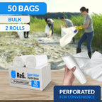 Reli. Clear Trash Bags w/Twist Ties (50 Count) | Heavy Duty