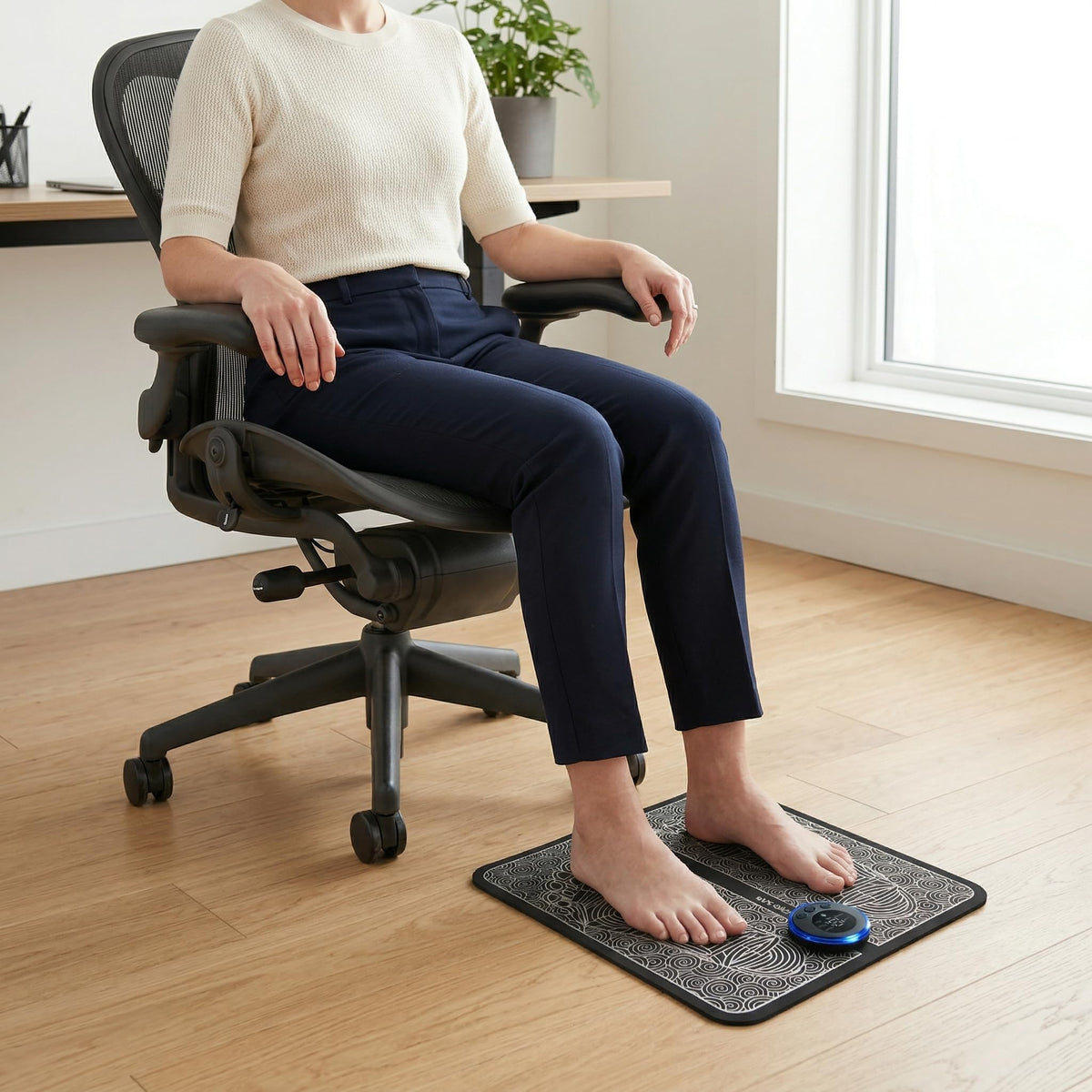 Foot Massager with Remote Control, Foot Stimulating Massage Mat Improves and Promotes Muscle Stimulator, 8 Modes 19 Levels, Foot Mat System for Pain Relief (KTR-4034)