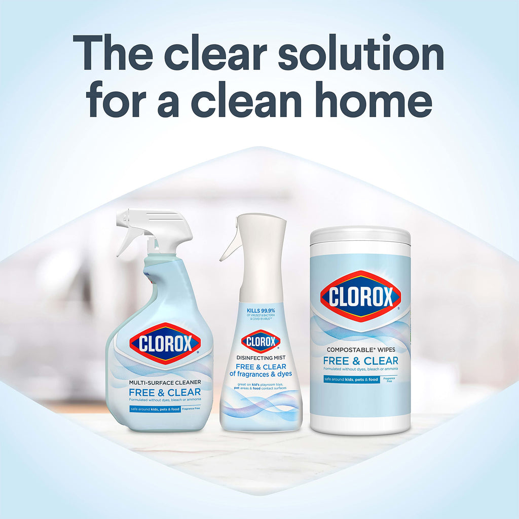 Buy now Clorox Free & Clear Multi Surface Cleaner, Spray Bottle, Fragrance Free, 32 Fluid Ounces, Pack of 3 at indiglob india