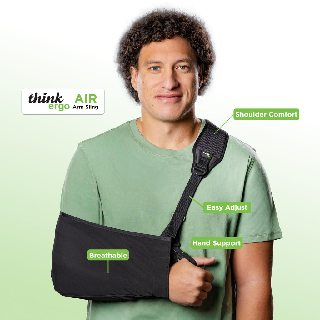Think Ergo Arm Sling for Shoulder Injury & Rotator Cuff Support – Breathable, Adjustable Arm Sling with Front Buckle, Padded Strap & Thumb Loop, Left or Right Arm, Adult Support