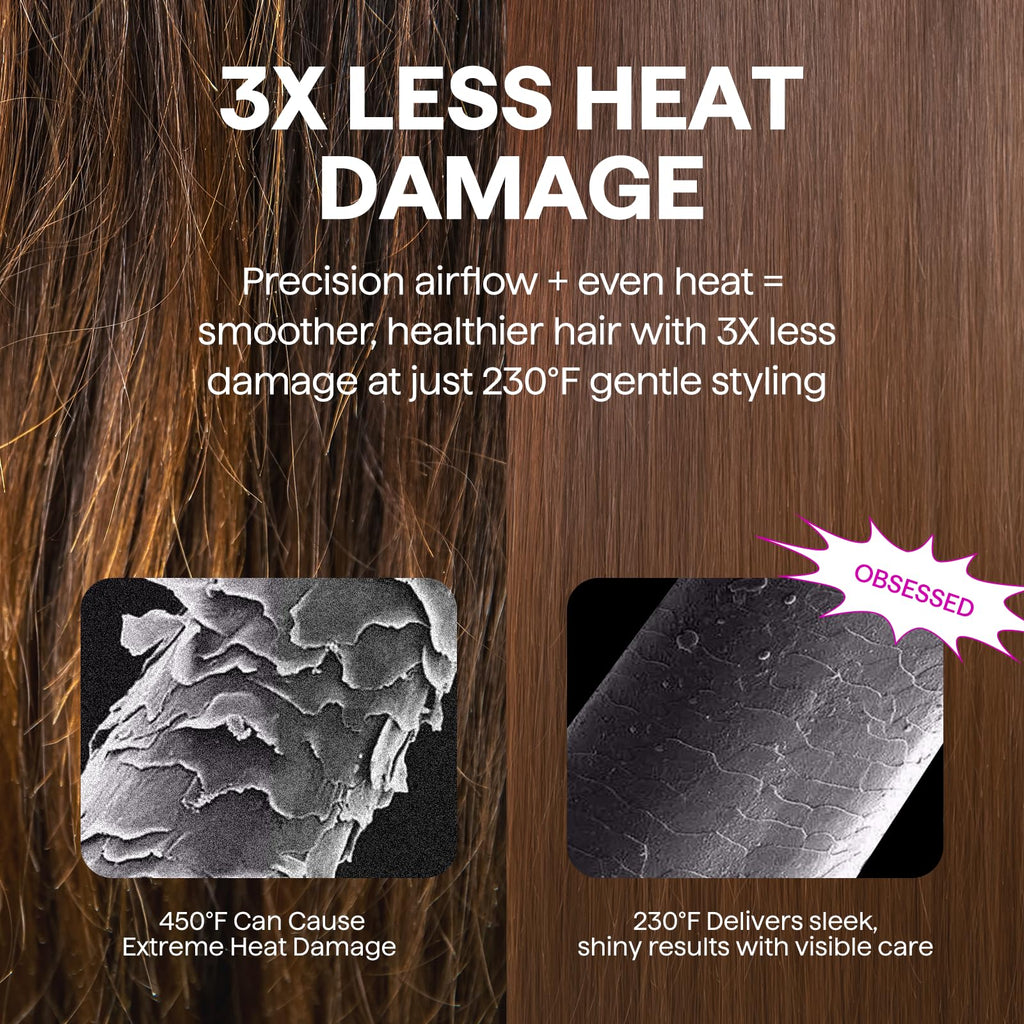 Blow Dryer Brush Set, Wavytalk Air Sculpt 5-in-1 Hot Air Brush Set | Multi Hair Styler for Salon Blowouts, Smooth Curls, Volumizing and Straightening, Sleek and Less Frizz, Pink