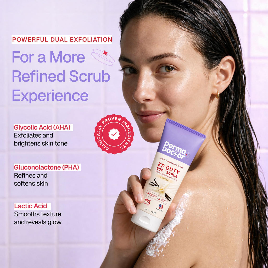 DERMAdoctor KP Bump Eraser Body Scrub, 10% AHAs + PHAs, Rough & Bumpy Skin