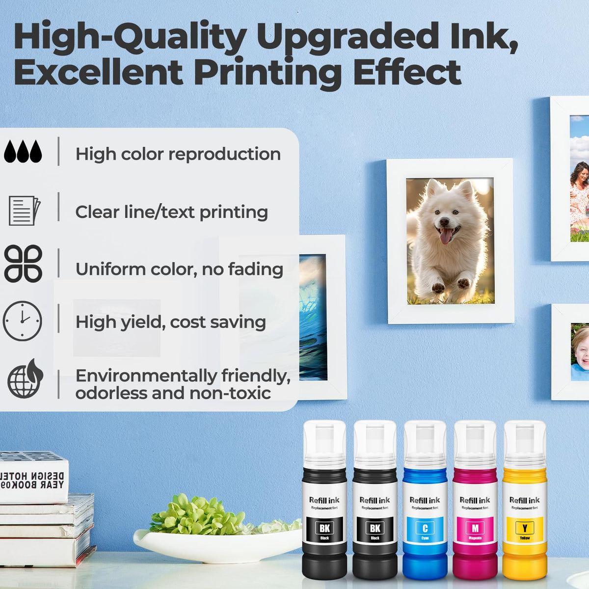 Compatible for EPT522 Ink Refill Bottles Work for ET-2800 ET-4800 ET-2400