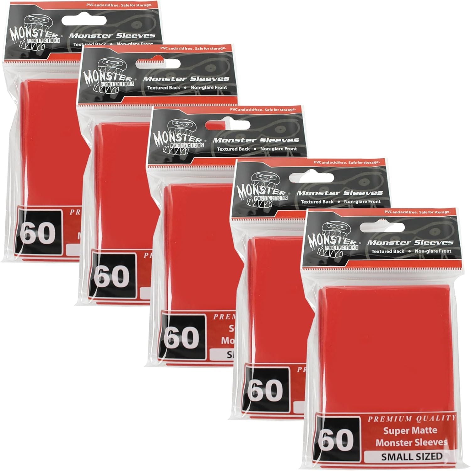Buy now Monster Protectors Card Sleeves(300 Pack) -Small Size(64mm x 89mm) Bright Multi-Color Set of Card Protectors-Compatible with Yugioh & other Collectible TCGs & Sports Cards- Keep cards safe during play Red 300 Pk at indiglob india