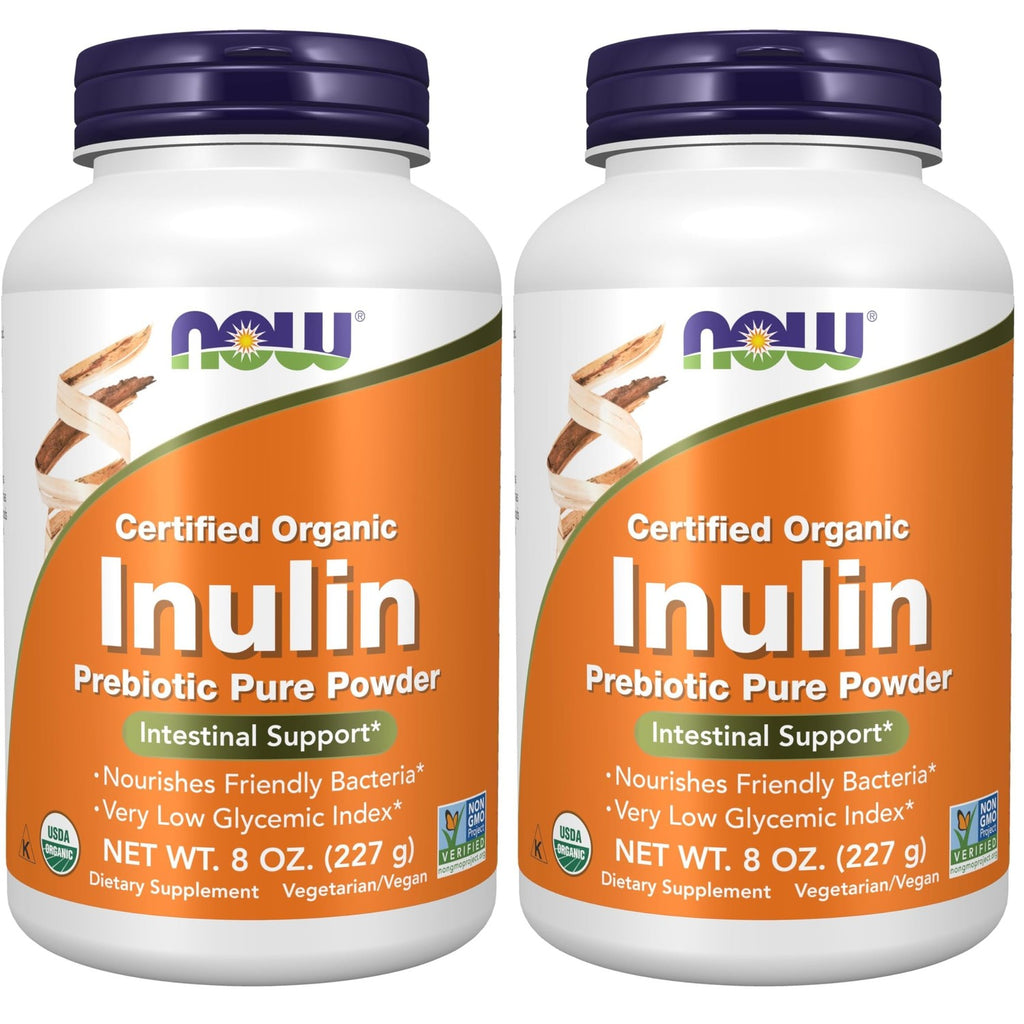 NOW Foods Supplements, Inulin Prebiotic Pure Powder, Certified Organic, Non-GMO Project Verified, Intestinal Support*, 1-Pound