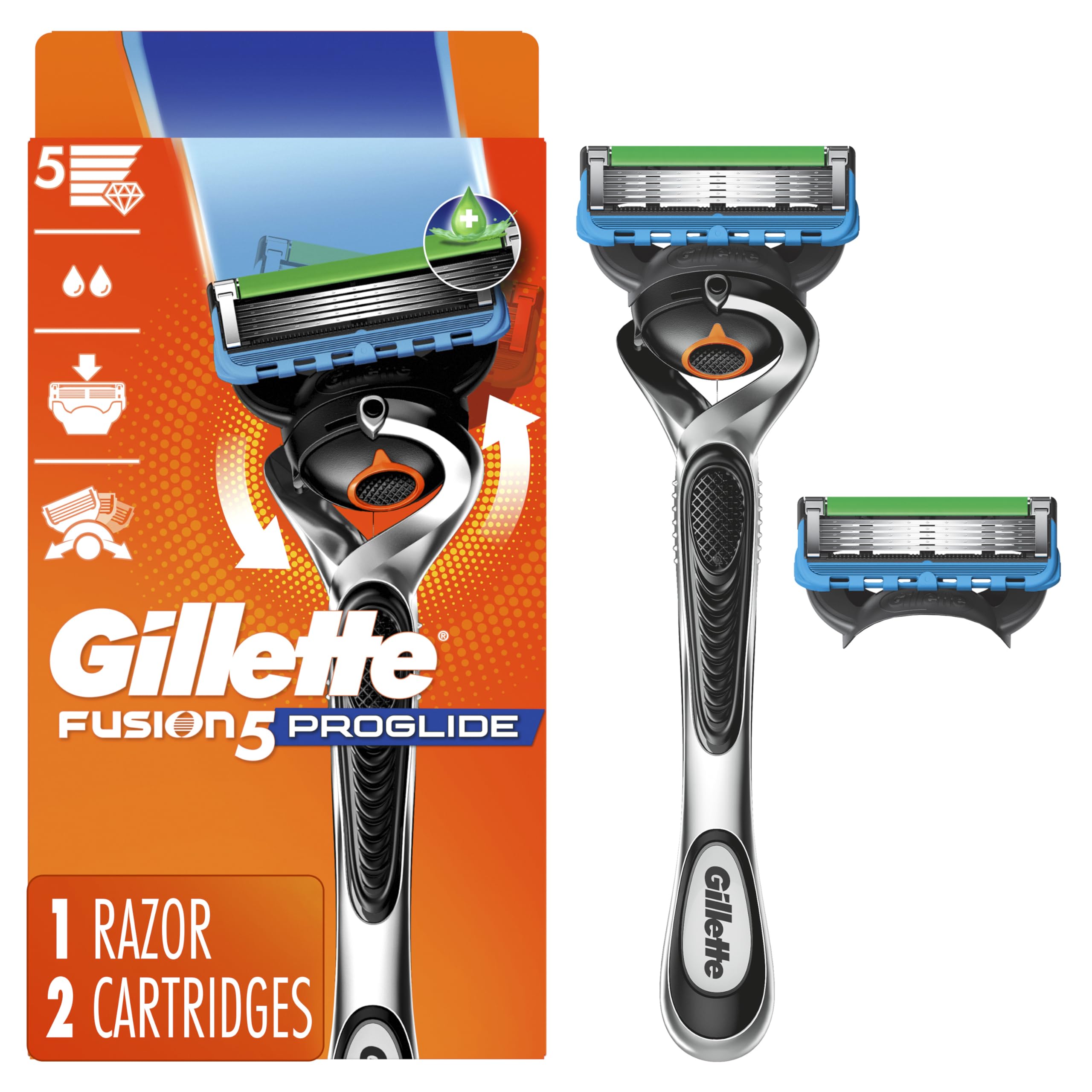 Gillette Fusion ProGlide Shaving Razor for Men, 1 Handle + 4 Blade Refills