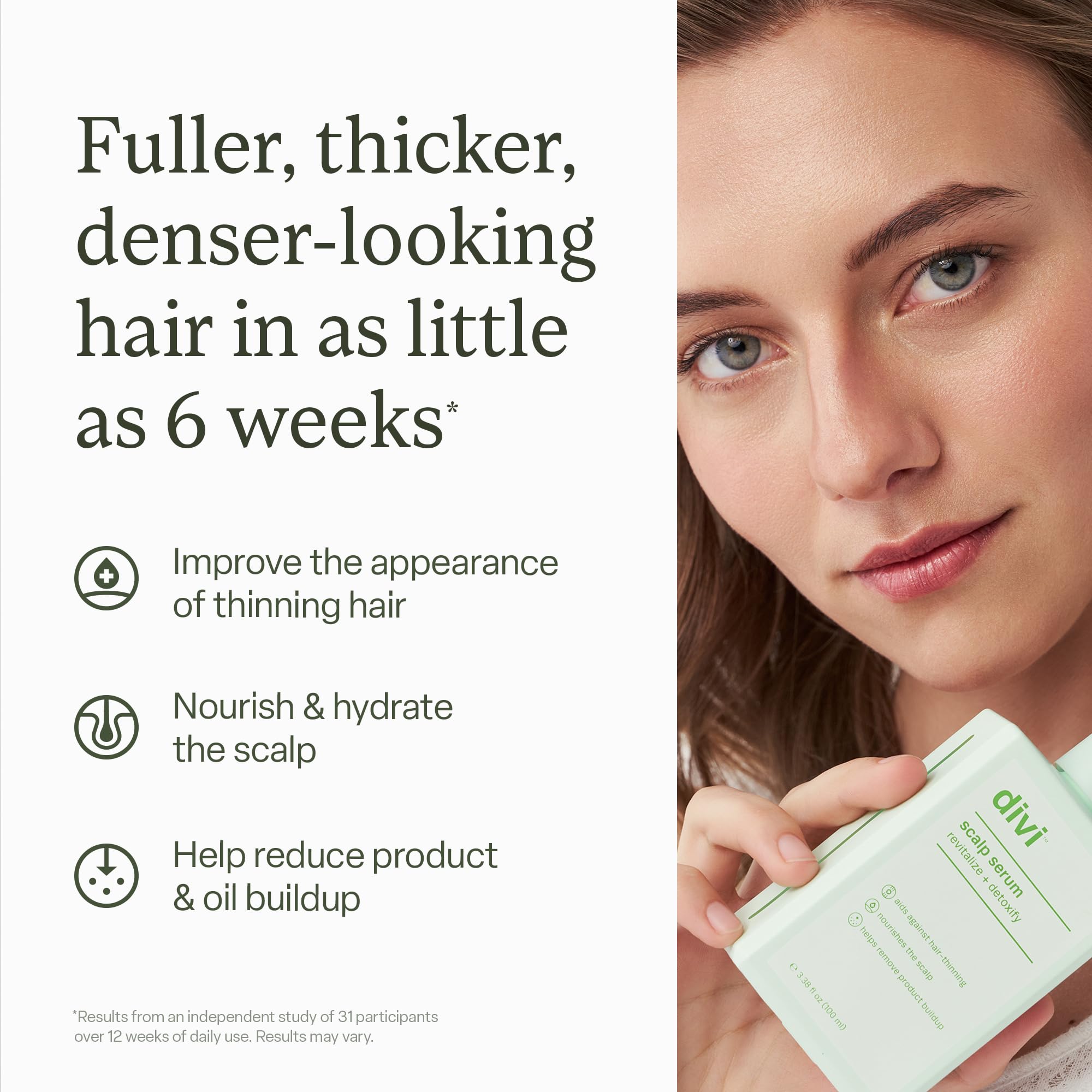 Divi Scalp Serum | To Promote Fuller-Looking Hair with Peptides | 30ml | Multi-Peptide Complex, Caffeine, Rosemary Oil, Vegan, Non-Greasy, Thinning Hair, Fuller-Looking Hair, Scalp Serum, 30ml